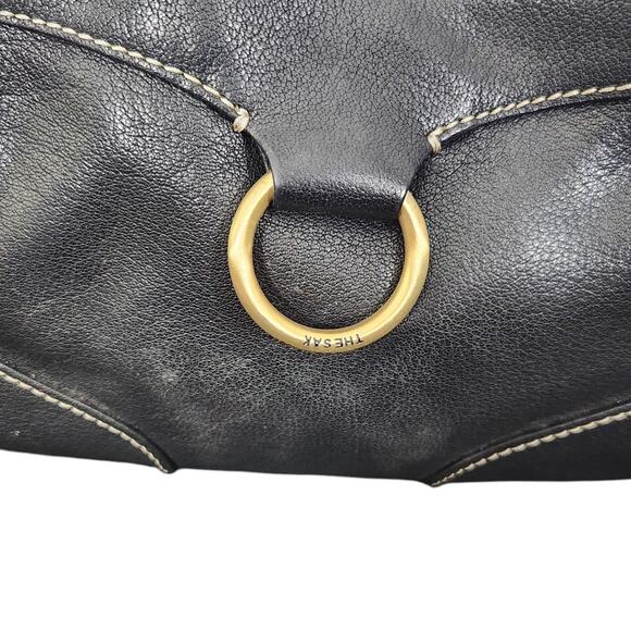 THE SAK BROWN LEATHER PURSE TASSELS SMALL SHOULDER BAG GOLD Y2k 90s 2000s HOBO - Picture 6 of 11